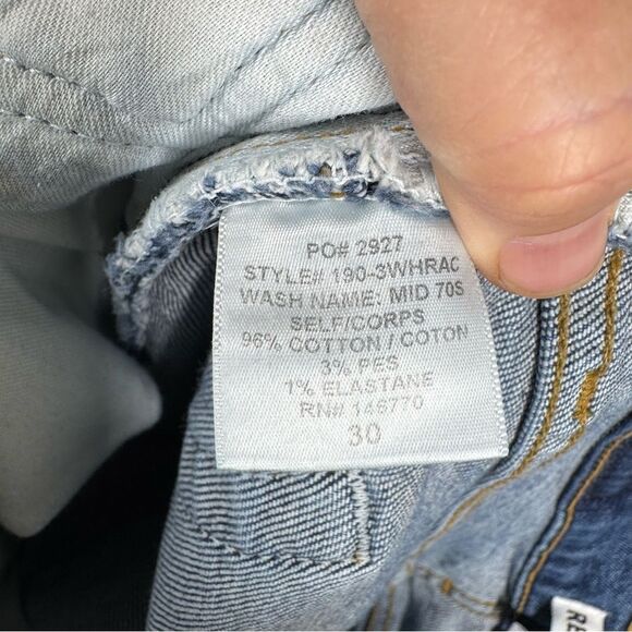 Re/Done Originals High Rise Ankle Crop Jeans in Mid 70s Wash Button Fly Size 30 - Picture 9 of 10